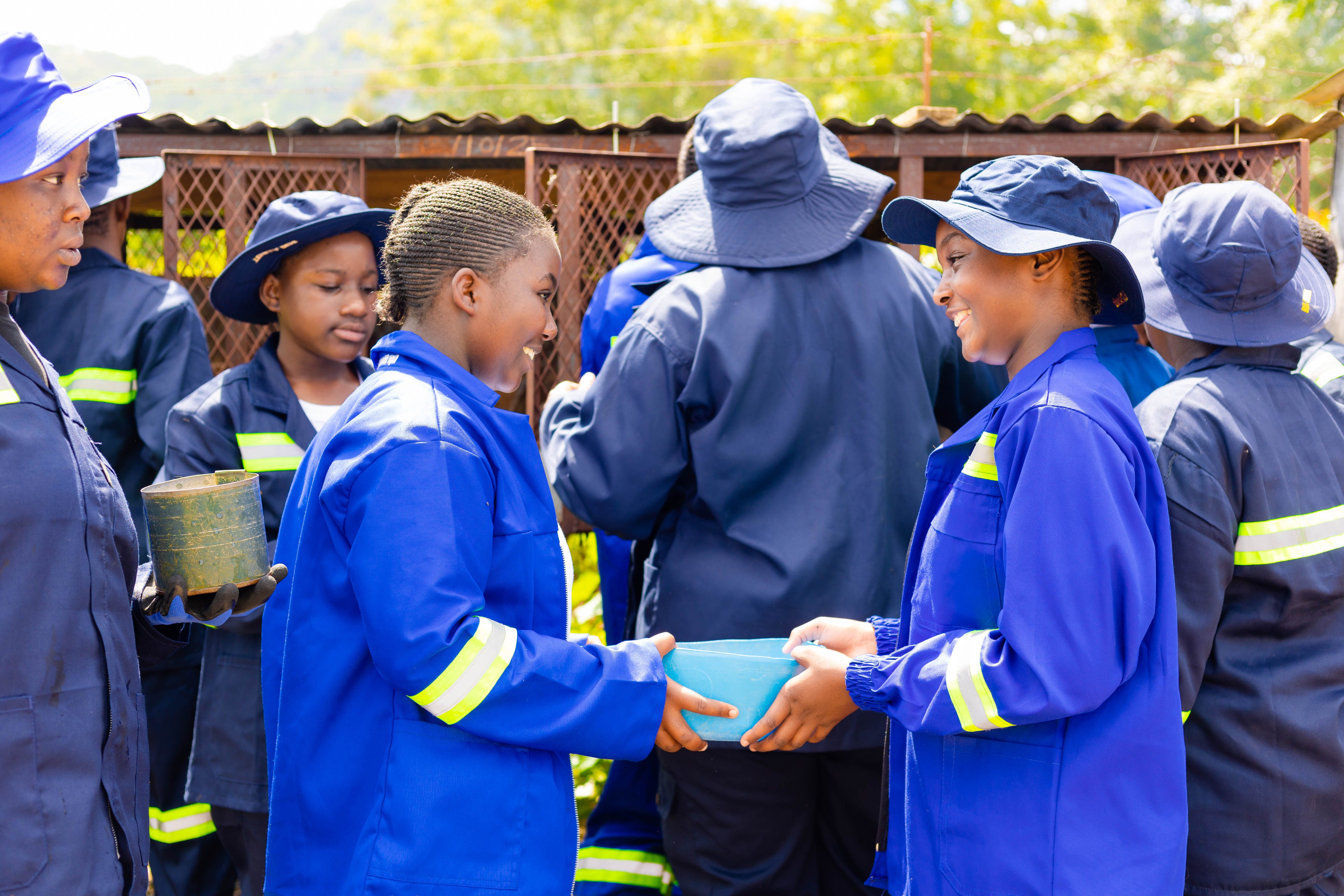 Students during agriculture practical work